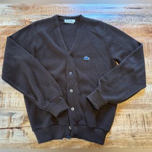 Vintage Izod Lacoste Brown Cardigan small